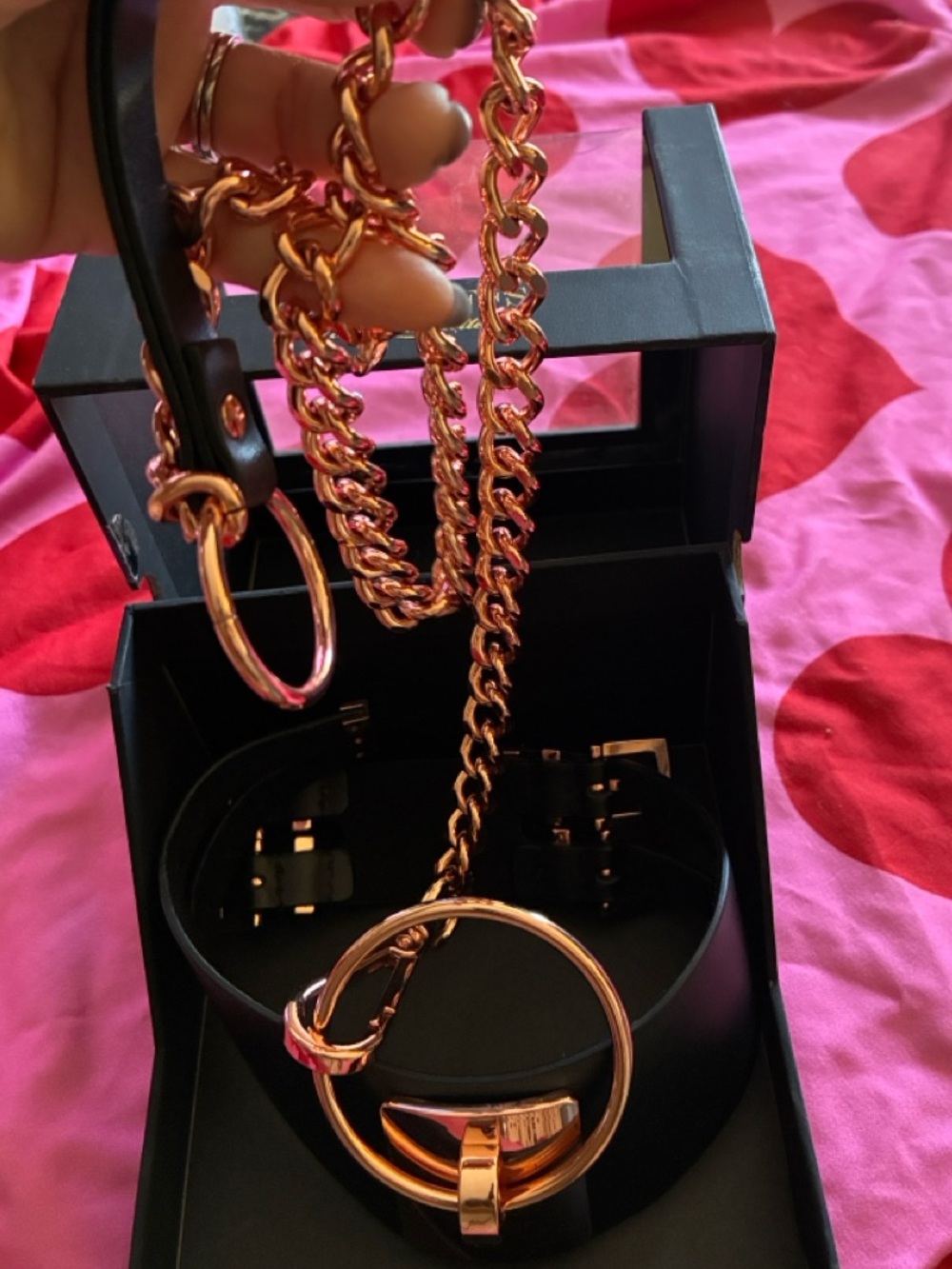 Honey Birdette black rose gold collar/leash RARE - Picture 7 of 8